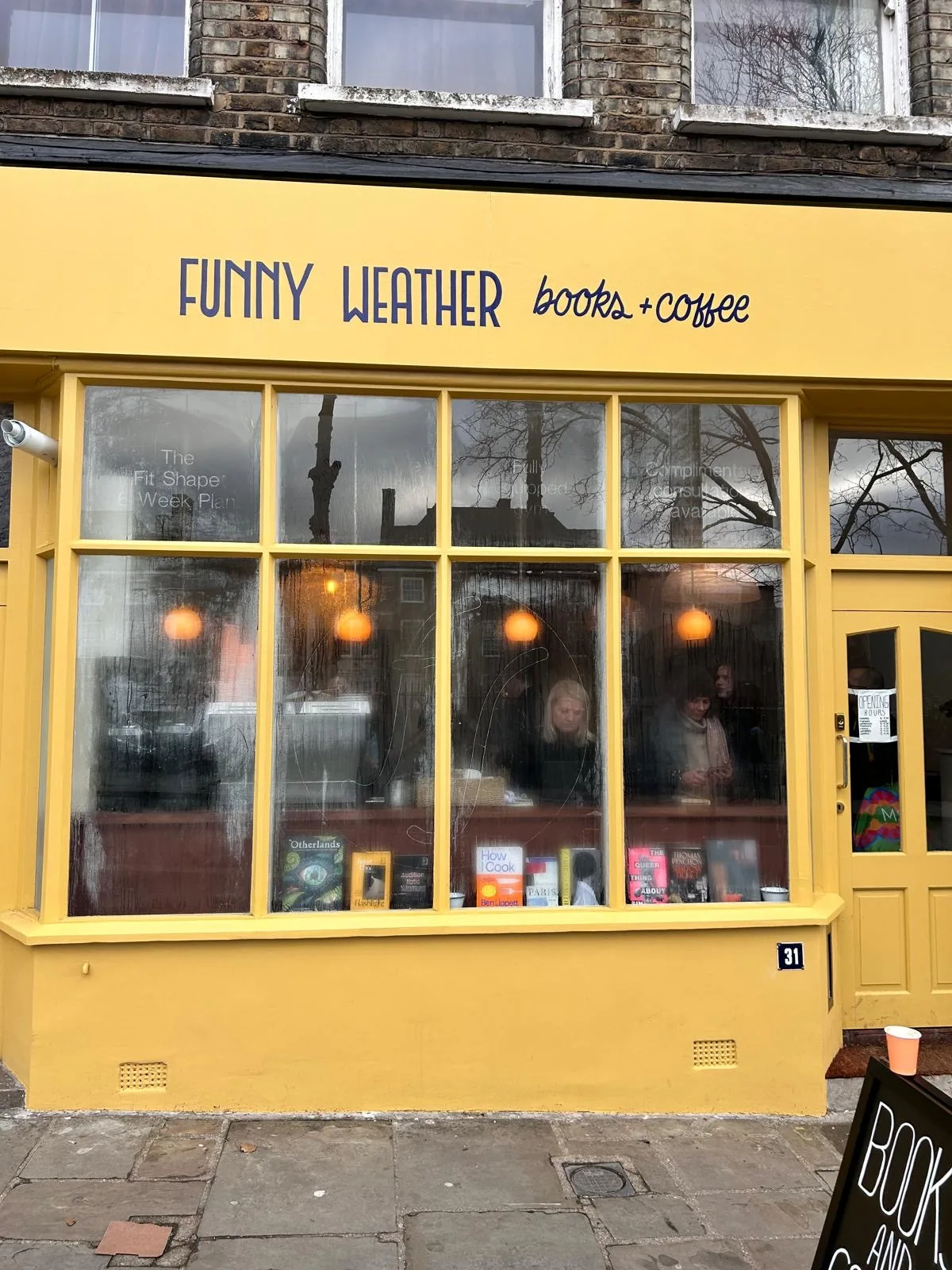 Funny Weather books + coffee